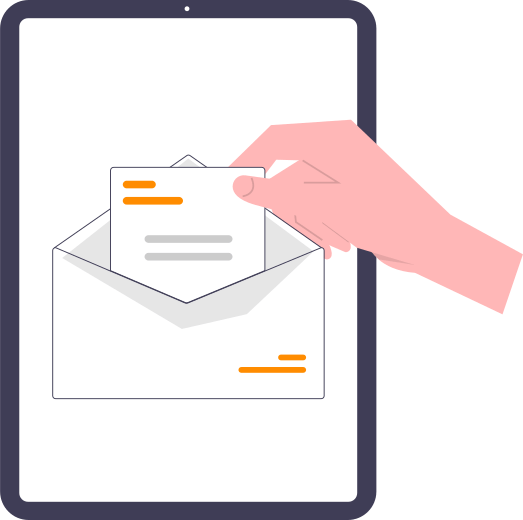 email marketing email on tablet