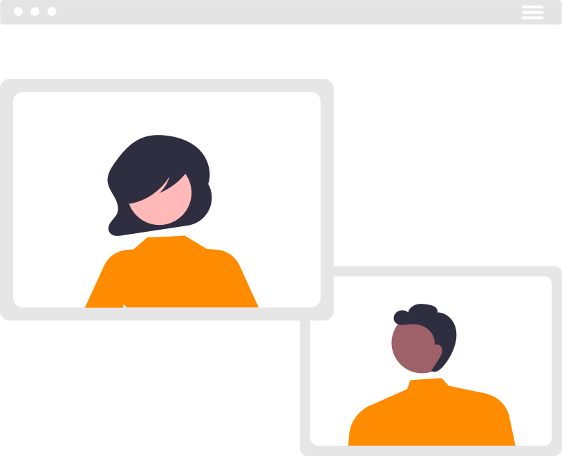 two people on a video call